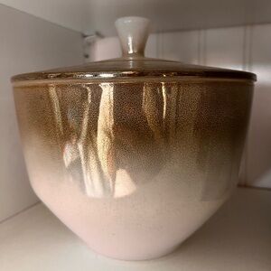 MCM Federal Glass Mesa Pattern Grease Jar Milk Glass, 2.5 Qt MCM